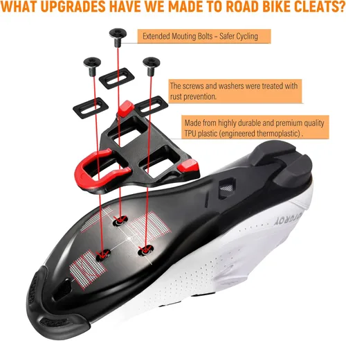 Miniatura 5 de Road Bike Cleats Compatible with Shimano SPD-SL Pedals,Durable Cleats for Road Bicycle&Outdoor Indoor Cycling,3-Hole Shoe Clips,0°/2°/6° Float
