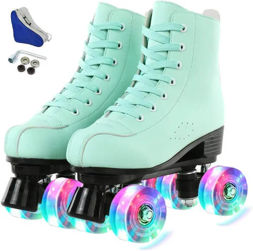 Miniatura 15 de Jessie - Patines de piel sintética ajustables de cuatro ruedas de alta calidad para mujeres, hombres, niños y niñas - Interior y exterior Rueda