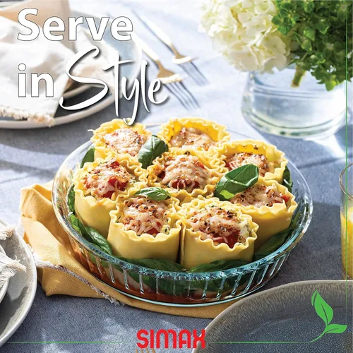 Miniatura 5 de SIMAX Molde de vidrio para hornear, plato redondo de 10.25 pulgadas de profundidad, manzana, calabaza, tartas navideñas, soporte para pastel