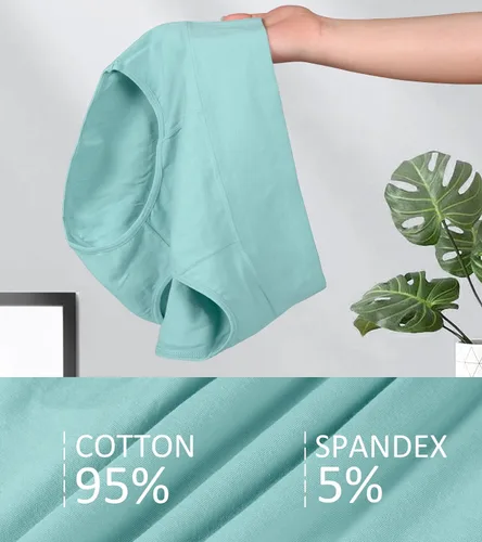 Miniatura 2 de ASIMOON Ropa interior para mujer, de algodón, con control de abdomen, cintura alta, talla grande, cobertura completa, pantaletas, paquete