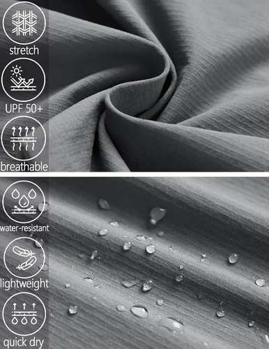 Miniatura 68 de Pantalones de senderismo para hombre, convertibles, con cremallera, ligeros, impermeables, de secado rápido, pesca al aire libre, viajes, safari