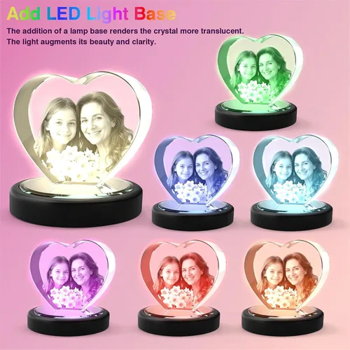 Miniatura 3 de Foto de Cristal 3D, Regalos Personalizados del Día de la Madre para Mujeres Hombres Esposa Marido Mamá Padre, Regalos Personalizados con Grabado