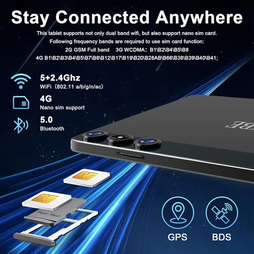 Miniatura 4 de Tablet Android 15, tableta 2026 de 10 pulgadas, 128 GB, almacenamiento 1 TB expandible 14 GB RAM, tabletas con ranura 4G Sim con teclado compatible