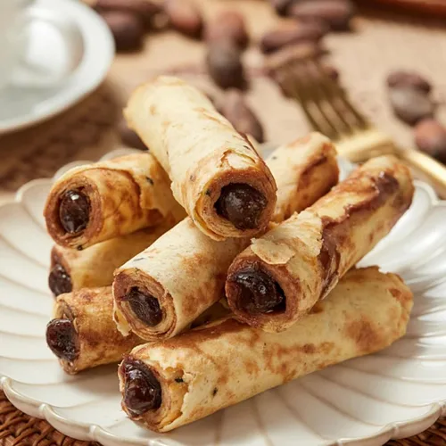 Miniatura 4 de Rollos de huevo de chocolate con avellana, bocadillos de relleno de galletas, barras de galletas de sándwich de chocolate, 4.23 oz/120 g envío desde