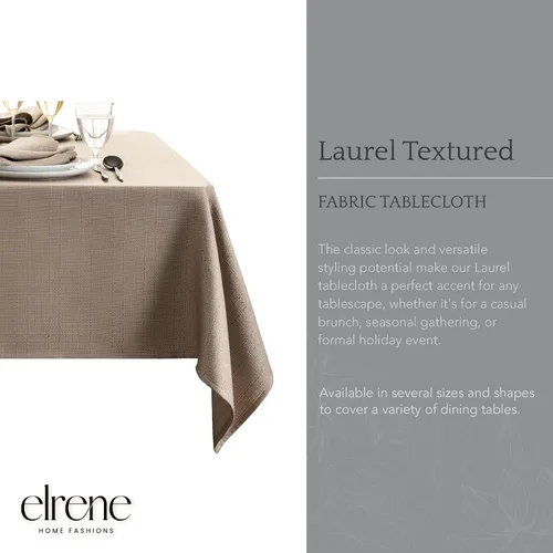 Miniatura 2 de Elrene Home Fashions - Mantel de textura sólida de laurel, resistente al agua y a las manchas, 60 x 102 pulgadas, rectangular, color gris pardo gris