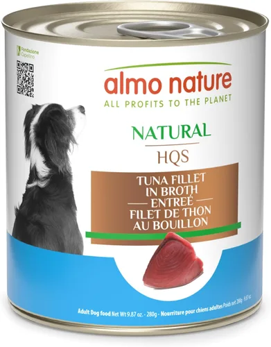 almo nature HQS Natural - Alimento húmedo para perros, filete de atún en caldo, 9.87 onzas, paquete de 12