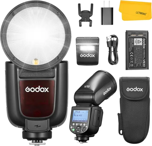 Miniatura 11 de GODOX V1 Pro C V1Pro-C Flash para Canon, 2.4G TTL Flash de cámara de cabeza redonda HSS 1/8000s Speedlite para Canon, batería de iones de litio