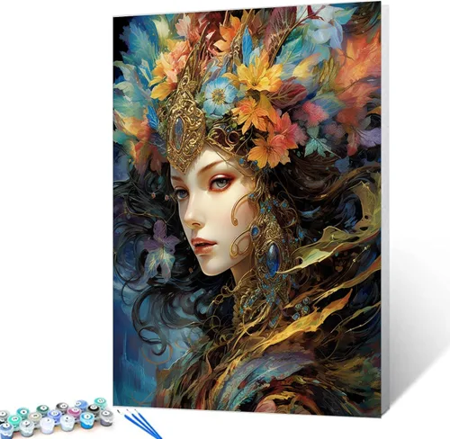 Miniatura 14 de Tucocoo Kit de pintura por números de flores para mujer, con pinceles y pigmento acrílico sobre lienzo para adultos, proyecto de manualidades