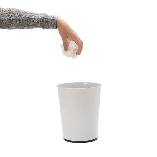 Miniatura 4 de Bath Bliss Cubo de basura pequeño de 5 litros Paquete de 2 Parte superior abierta redonda Bote de basura Baño Dormitorio Cocina Blanco