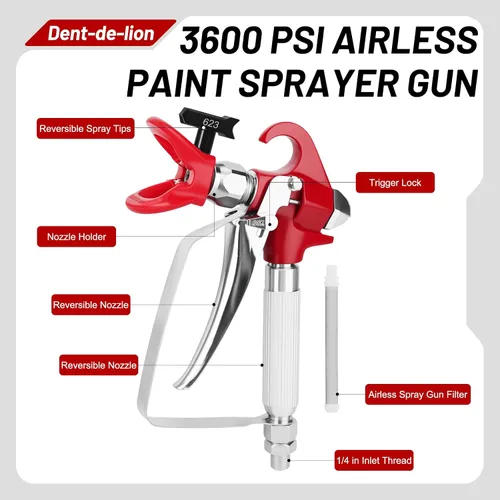 Miniatura 6 de Kit de 22 pistolas pulverizadoras de pintura sin aire para pintura de casas, pistola de pulverización sin aire con 6 puntas de pulverización