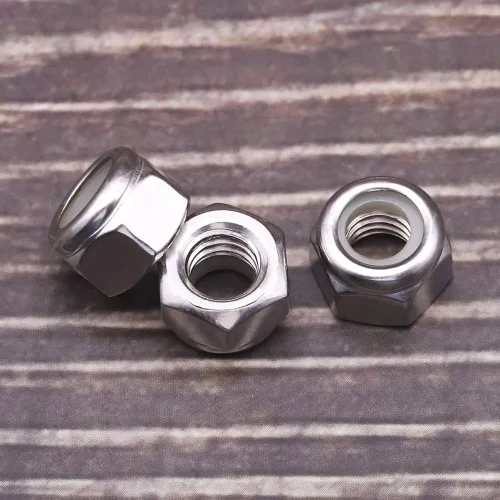 Miniatura 3 de Tuercas de bloqueo hexagonales de inserción de nailon 7/16-14, tuercas de bloqueo hexagonales de acero inoxidable, accionamiento hexagonal, acabado