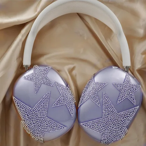 Miniatura 12 de MORWLAT Funda para AirPods Max con Diamantes de Imitación Brillantes Estrellas, Fundas Suaves Bonitas Transparentes y Brillantes para Mujeres