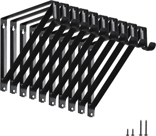 Miniatura 9 de HOME MASTER HARDWARE Soportes de Barra de Armario de Servicio Pesado, Soporte de Estantes de Armario Montados en la Pared con Soporte de Estantería