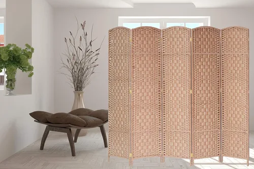 Miniatura 25 de Legacy Decor 8 Panels Room Divider Privacy Partition Screen Bamboo Fiber Natural Color 5.9 ft High X 11.7 ft Wide