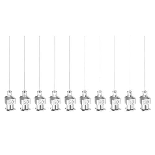Miniatura 24 de HARFINGTON 10 agujas dispensadoras de acero inoxidable calibre 16, 1 1/2 pulgadas, tubo de aguja de pegamento de metal, puntas romas, Luer Lock