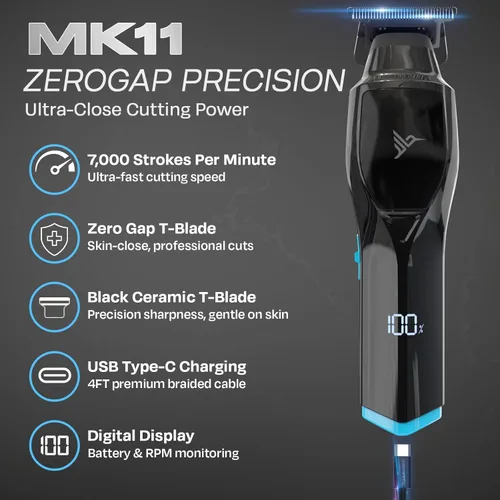 Miniatura 4 de HUMMINGBIRD Pro Series - Juego de cortapelos y recortadora de cabello, motor sin escobillas de 9,000 RPM, cuchilla DLC, recortadora de hoja en T sin