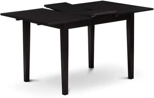 Miniatura 6 de East West Furniture NFT-BLK-T Norfolk - Mesa de comedor rectangular con hojas de mariposa, 32 x 54 pulgadas, color negro