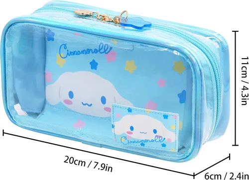 Miniatura 2 de Roffatide Anime Cinnamoroll Bolsa de maquillaje transparente azul impermeable Estuche cosmético holográfico PVC bolsa de viaje bolsa de embalaje