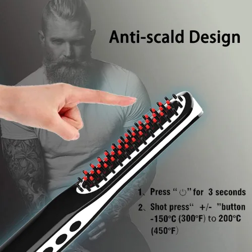 Miniatura 6 de Alisador de barba, peine alisador de barba con inalámbrico/tamaño mini, apagado automático para viajes, hogar, citas, gran regalo para papá, regalo