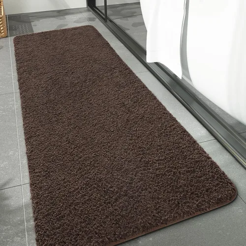 Miniatura 6 de LOCHAS - Alfombra de baño de 24x48 pulgadas, suave y gruesa, absorbente de microfibra, para baño, lavable a máquina, alfombra de baño de felpa Marrón