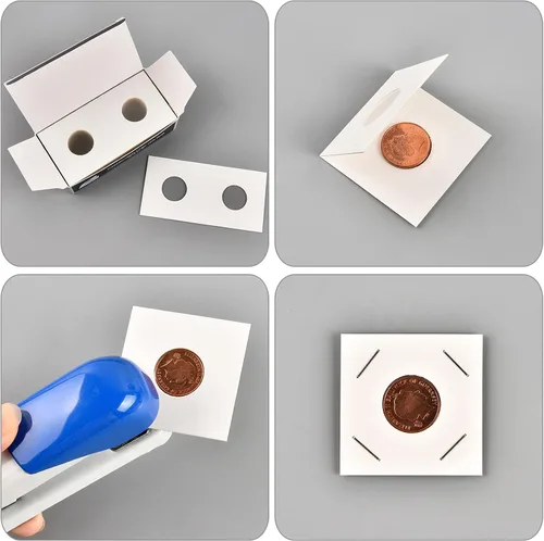 Miniatura 3 de 350 soportes para monedas de cartón, monedas, 2 x 2, 7 tamaños para coleccionistas, protector para coleccionistas, se adapta a 20.5, 23, 25, 27.5