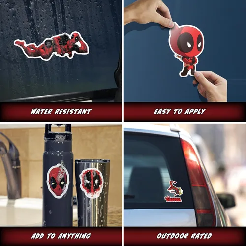 Miniatura 2 de Marvel Deadpool - Adhesivos de vinilo de Deadpool - Juego de 12 adhesivos de vinilo de Deadpool para coche, ventana, camioneta, parachoques, Paquete