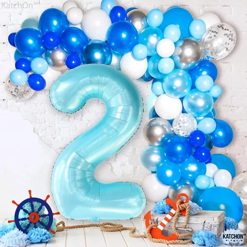 Miniatura 3 de KatchOn Globo Gigante de Color Azul Claro Número 2 - 40 Pulgadas Globo Azul Claro Número 2 Dos Decoraciones Geniales de Cumpleaños para Niño