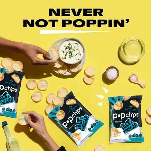 Miniatura 6 de Popchips Paquete variado de papas fritas, porciones individuales de 0.8 onzas (paquete de 24), 4 sabores: 8 sal marina, 8 barbacoa, 4 crema agria