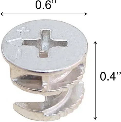 Miniatura 6 de Medsuo 12 piezas de 0.575 in x 0.453 in para muebles de 0.575 in x 0.453 in, tuercas de bloqueo de leva para gabinete, cajón, aparador, armario