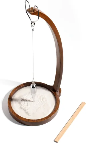 Kihomi Péndulo de arena de madera para escritorio | Péndulo creativo de trazado de arena | Decoración cinética mágica para oficina zen y decoración