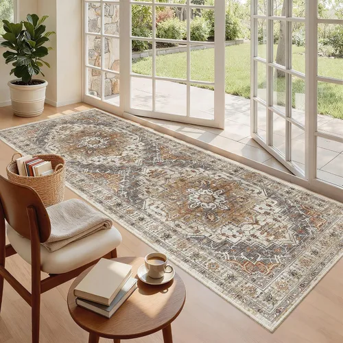 Miniatura 42 de Madane Tapete lavable de 2 x 10 pies para pasillo, cocina, recibidor, clásico, suave, antideslizante para interiores, casa de campo, baño, sala