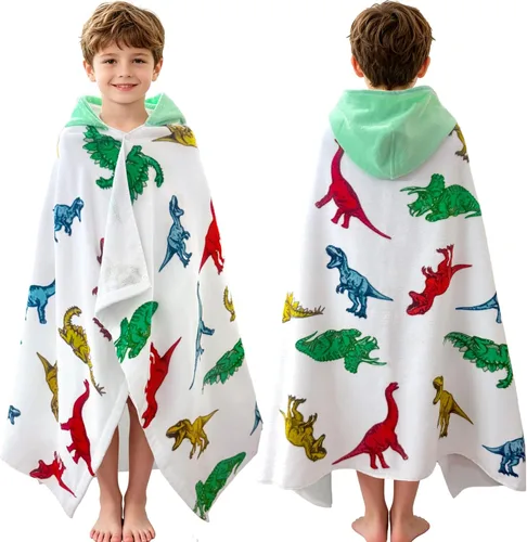 Miniatura 20 de VOOVA & MOVAS Toalla de playa con capucha para niños de 3 a 8 años, 30 x 50 pulgadas, suave, gruesa, grande, 100% algodón, absorbente para playa