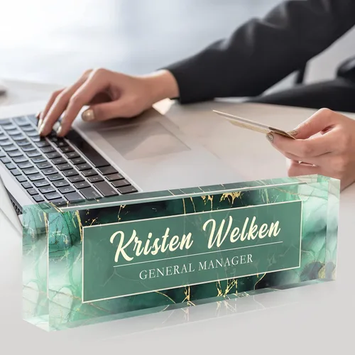 Miniatura 2 de Placa de nombre de escritorio personalizada, placa de nombre acrílica personalizada para decoración de escritorios, regalos de agradecimiento a