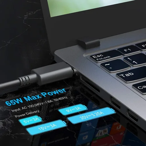 Miniatura 3 de Cargador USB C de 45 W compatible con HP Dell Lenovo Acer Chromebook Asus Samsung Sony Cargador de carga rápida tipo C HP Spectre X360 13 Elite X2