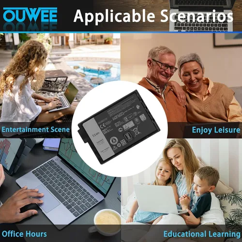 Miniatura 4 de 7WNW1 - Batería de repuesto para laptop Dell Latitude 5424 Rugged Extreme, Latitude 5420 Rugged Extreme, Latitude 7424 Rugged Extreme P85G P85G001