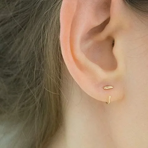 Miniatura 3 de Aretes de barra pequeña para abrazar, aretes de abrazo