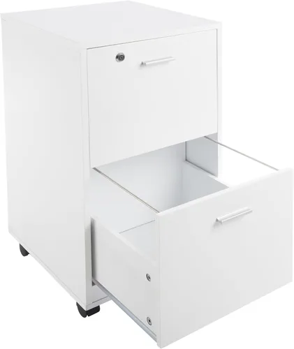 Miniatura 7 de Lavish Home - Archivador de 2 cajones con cerradura y cajón profundo, archivador rodante para debajo del escritorio, hogar u oficina (blanco)
