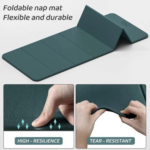 Miniatura 4 de ILILI Esterilla de yoga plegable de 71 x 24 x 0.3 pulgadas, tapete antideslizante de TPE para el hogar, impermeable y ligero (2 libras) para Verde