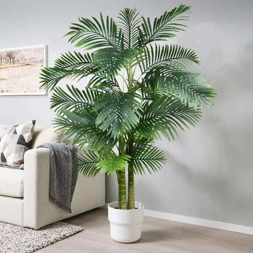 Miniatura 3 de Paquete de 2 plantas artificiales de palmera areca de 6 pies, palmera falsa para interiores y exteriores, decoración moderna, plantas de imitación