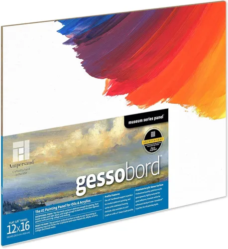 Miniatura 50 de Ampersand Art Supply Panel de pintura de madera de Gesso: Serie Museo Gessobord, 11 "x 14", perfil plano de 1/8