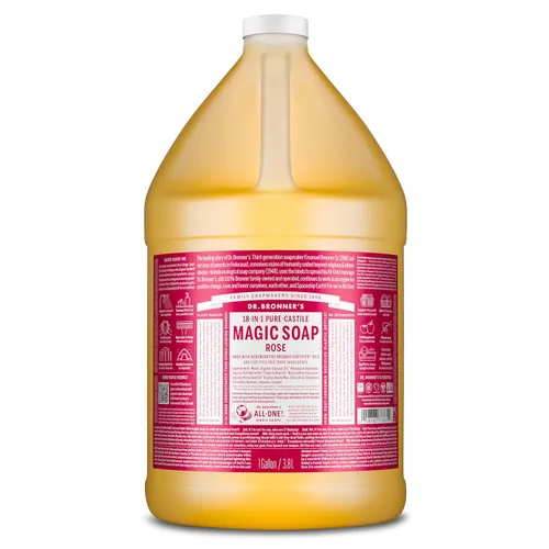 Miniatura 10 de Dr. Bronner's - Jabón líquido puro de Castilla (rosa, 16 onzas) - Hecho con aceites orgánicos, usos 18 en 1: cara, cuerpo, cabello, lavandería