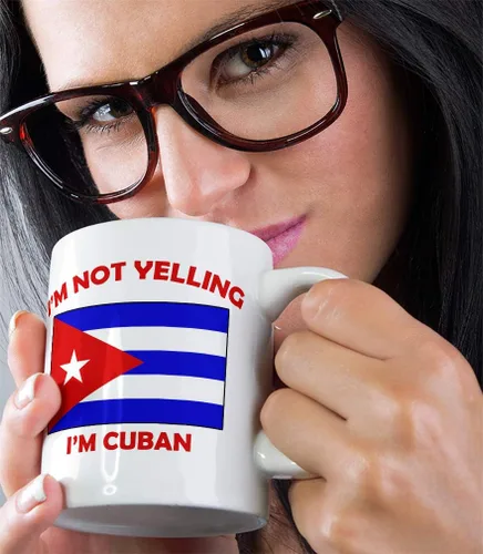 Miniatura 5 de Taza de té de cerámica con texto en inglés "I M Not Yelling I Am Cuban Cuba Cubans", regalo de Navidad para hombres y mujeres Solo diseño