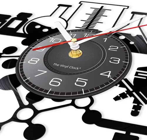 Miniatura 4 de Reloj de pared químico de 12 pulgadas, reloj de pared silencioso de cuarzo sin tictac, funciona con pilas, moderno, decorativo, química, analógico