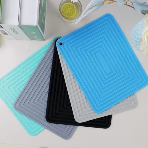 Miniatura 7 de LogHog Large Silicone Trivet Mats for Hot Dishes/Pans, Heat Resistant Pot Holder, 9"x12" Non Slip Flexible Durable Pot Coaster Kitchen Table Mats