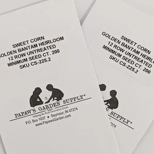PAPAW'S GARDEN SUPPLY LLC. ¡Ayudando a la próxima generación a crecer! Golden Bantam - Semillas de maíz dulce de 12 filas sin tratar, polinizadas