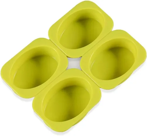 Miniatura 5 de CANDeal Juego de 2 moldes de jabón de silicona, 4 cavidades, moldes de jabón ovalados de silicona para manualidades caseras, moldes de pastel