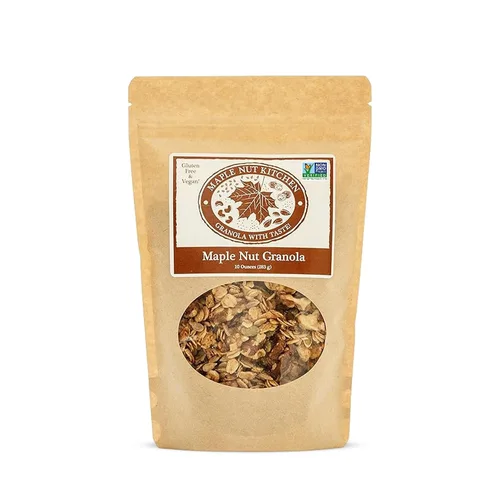 Maple Nut Kitchen Granola de nuez de arce de 10 onzas – Avena vegana y sin gluten con nueces, calabaza y semillas de girasol | Granola baja en
