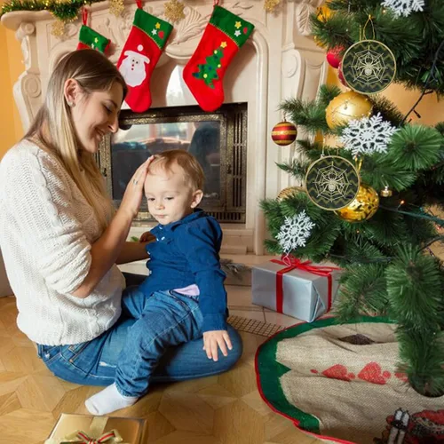 Miniatura 7 de Matashi Adorno artístico con estampado de araña 5D, adornos colgantes de araña de la suerte para decoración del árbol de Navidad, con historia