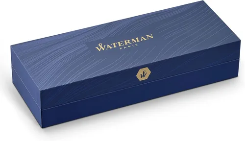 Miniatura 8 de Pluma estilográfica Waterman Carene Deluxe con punta mediana de oro macizo y tinta azul (S0699940), negro, dorado (Black Sea and Gold)