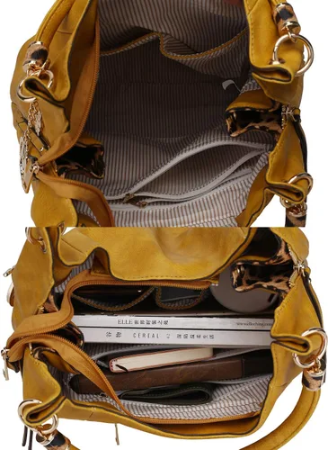 Miniatura 6 de MKF Collection Monederos Hobo para mujer - Bolso de cuero PU Bolso de hombro Hobo para mujer - Asa superior de moda